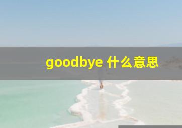 goodbye 什么意思